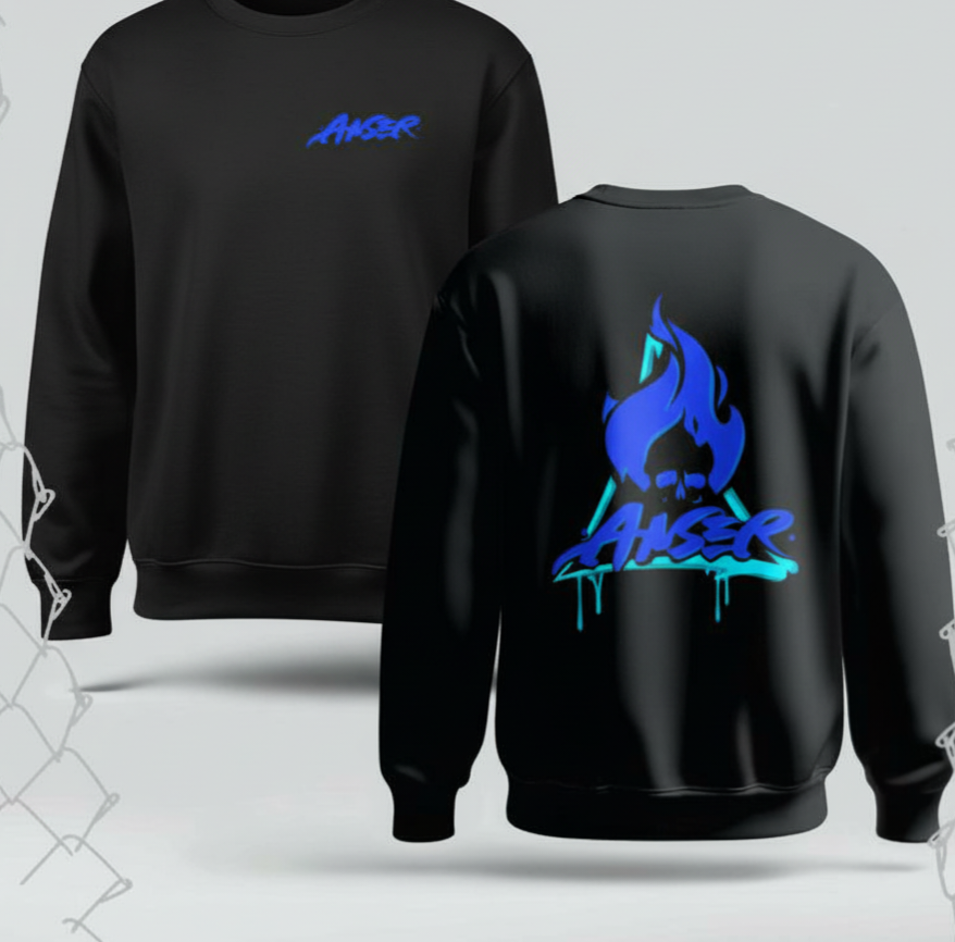 Anser Black Crewneck