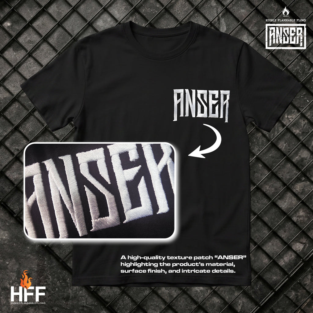 Anser black tshirt / κέντημα