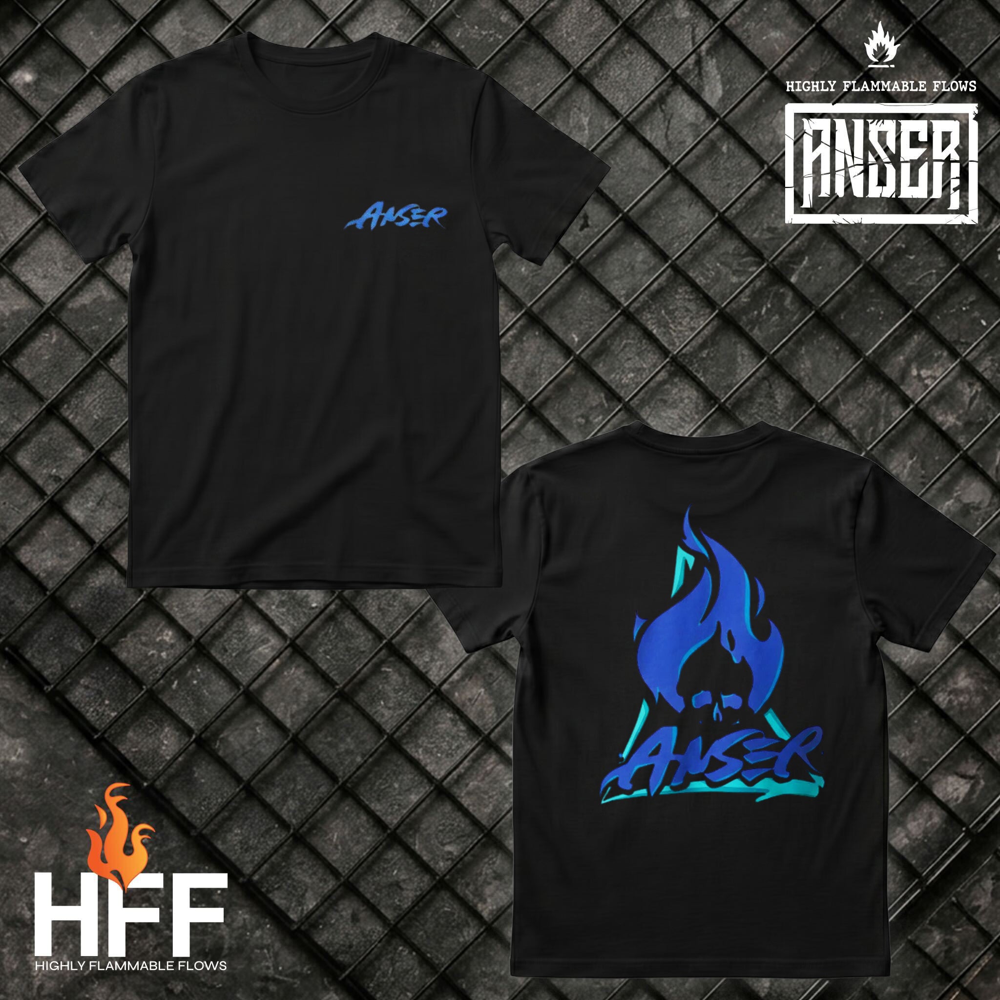 Anser black t-shirt designed by Qbmix