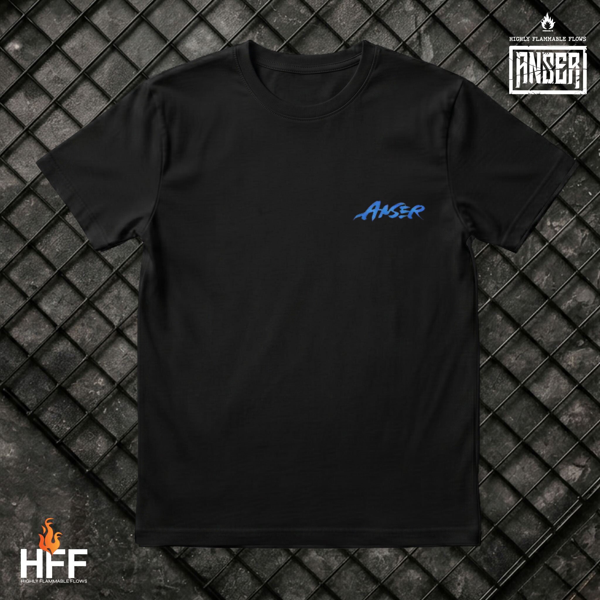 Anser black t-shirt designed by Qbmix